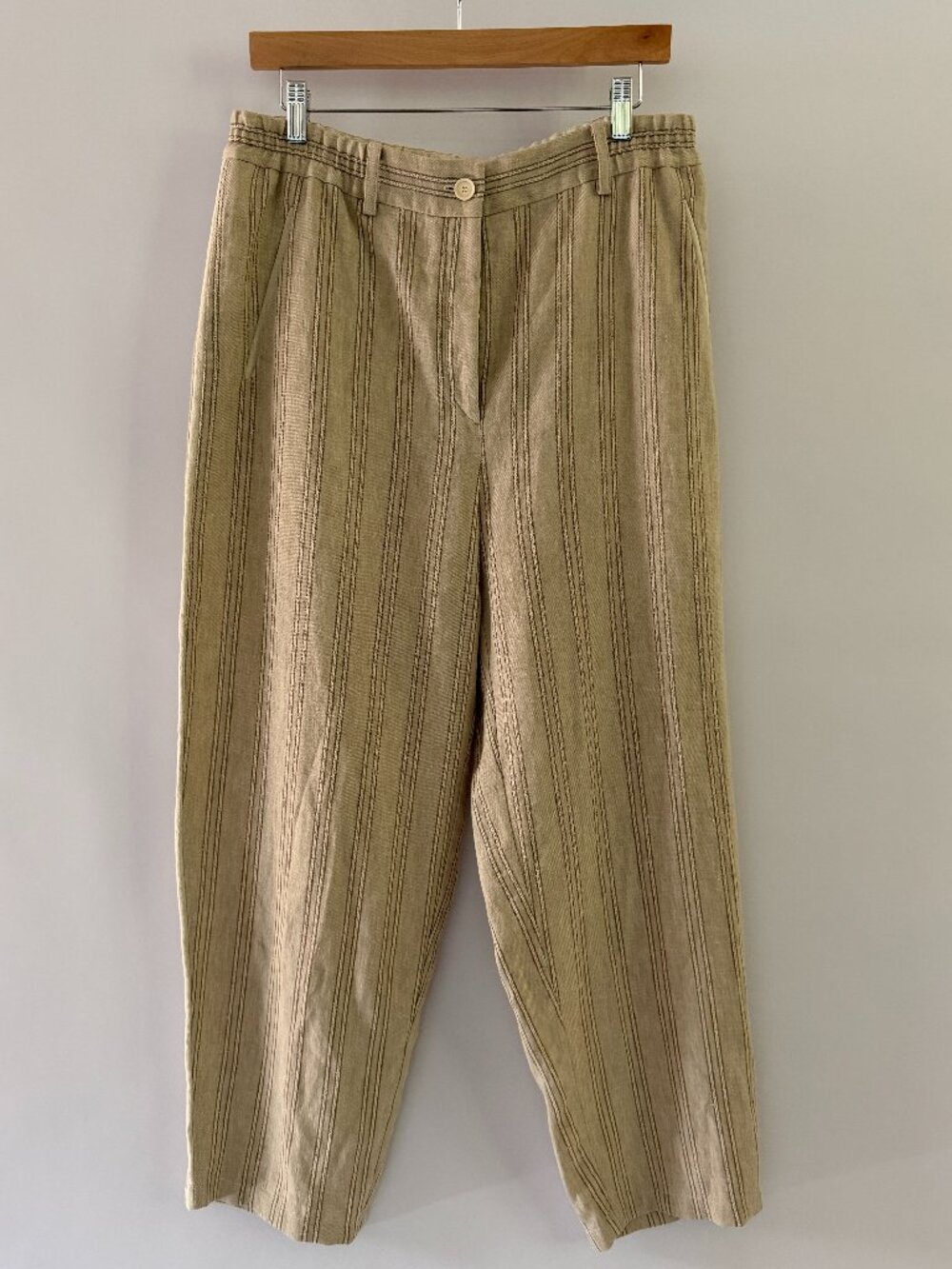 Annette Görtz Striped Linen Trousers Tailored Details Size EU 42